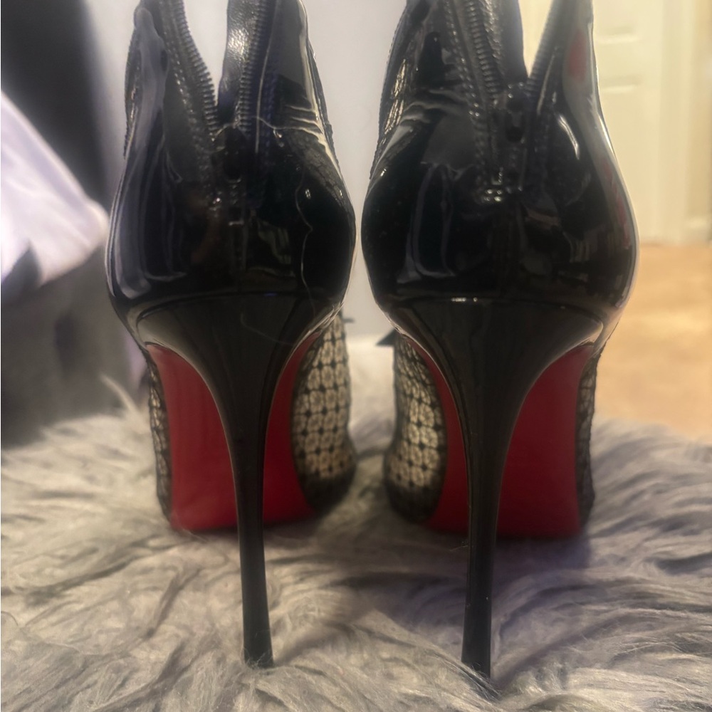 Christian Louboutin Black Patent and Red Sole Stiletto Heels